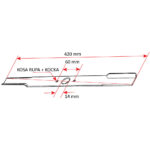 Nož kosačice L 420 mm fi 14mm (kosa rupa+kocka) TREX - Slika 2