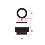 Semering vodene pumpe WP 30 (Kineske) 21x35/45x29 mm YOKO - Slika 2